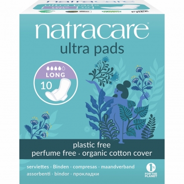 Absorbante - Lungi cu aripioare (4 picaturi), Natracare, 10 buc