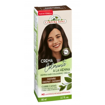 Vopsea henna crema Corpore Sano - Castaniu, 60 ml