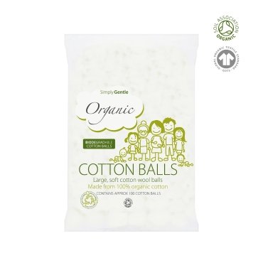 Bile de vata din bumbac organic, Simply Gentle Organic, 100 bucati