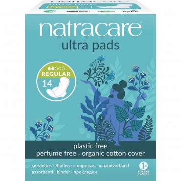 Absorbante - Normale cu aripioare (2 picaturi), Natracare, 14 buc