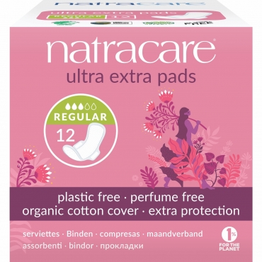 Absorbante bio -Ultra Extra de noapte (3 picaturi), Natracare, 12 buc