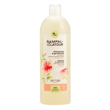 Sampon si gel dus bio 2 in 1 Rampal Latour Miere si Grapefruit 1 L