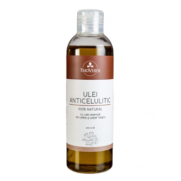 Oferta- Ulei anticelulitic 100% natural cu ulei esential de cafea si piper negru Trio Verde, 200ml 