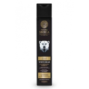Gel de dus White Bear Natura Siberica, revigorant pentru barbati cu plante siberiene, 250 ml  