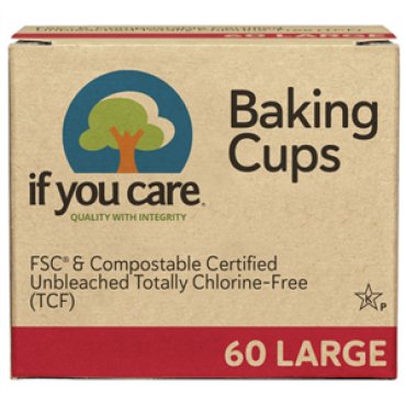 Hartie de copt briose nealbita, fara clor, compostabila, LARGE, If You Care, 60 buc
