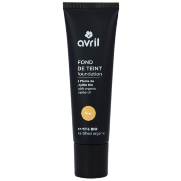 Fond de ten bio Nude (Natural), pentru tenul mediu, cu ulei de jojoba,  Avril, 30 ml