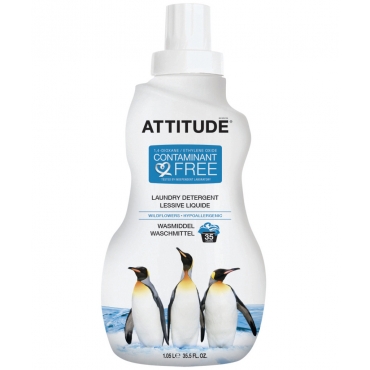 Detergent lichid de rufe, 35 de spalari, cu flori de camp, Attitude, 1,05 l