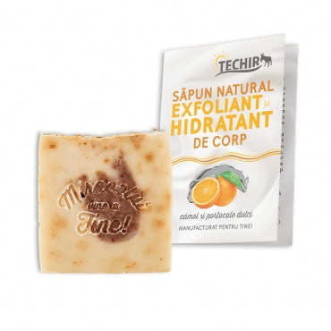 Sapun exfoliant si hidratant de corp cu namol si portocale dulci, Techir, 120 g