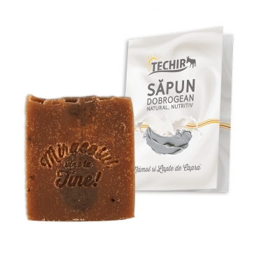 Sapun dobrogean nutritiv cu namol si lapte de capra, Techir, 120 g
