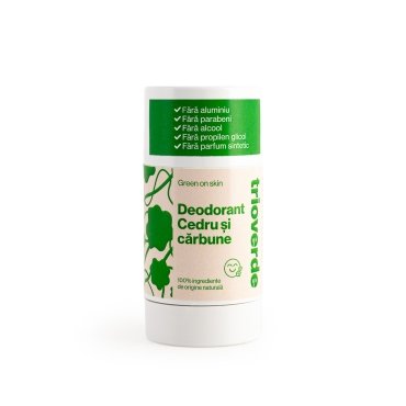 Deodorant cedru si carbune, Trio Verde, 60 g