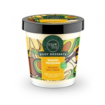 Crema de corp, Banana Milkshake, Organic Shop, 450 ml