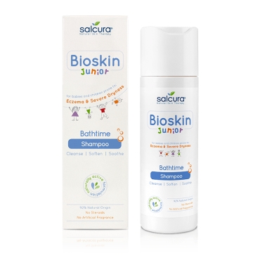 Sampon Bioskin Junior pt bebelusi si copii, scalp uscat cu eczeme si coji, dermatite, Salcura, 200 ml