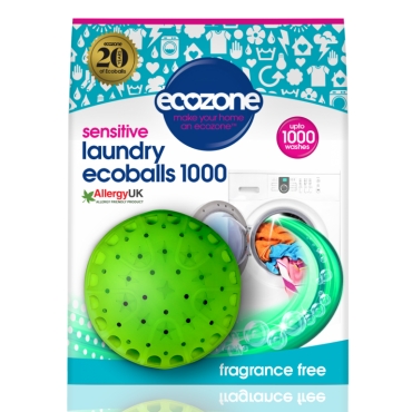 Ecoballs - Bila eco pt. spalarea rufelor, fara miros, Sensitive, 1000 spalari, Ecozone