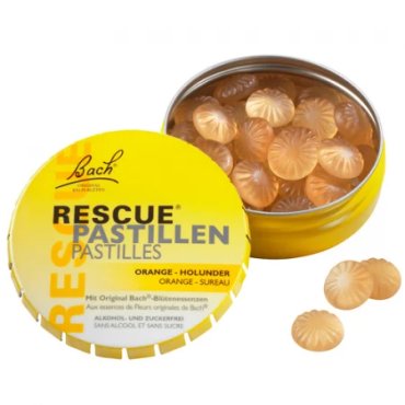 Remediu anti-stres Rescue dropsuri, portocale si flori de soc, Bach Original Essences, 50g