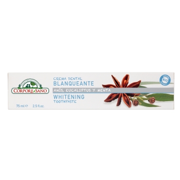 Pasta de dinti cu anason stelat, eucalipt si menta, fara fluor - pt. albirea dintilor, Corpore Sano, 75 ml