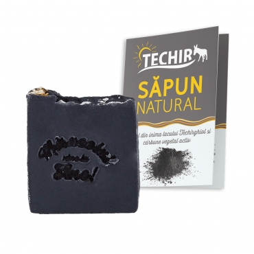  Sapun negru hidratant cu carbune activ si namol, Techir, 100 g