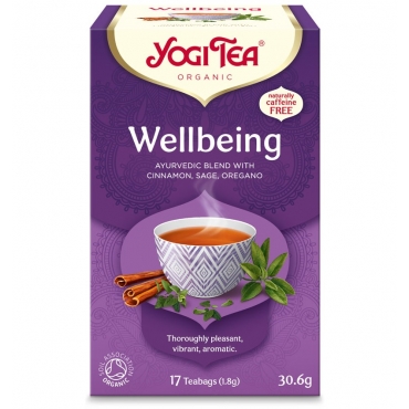 Ceai Bio fara cofeina, Yogi Tea - Wellbeing, Mereu Tanar, 30.6 g