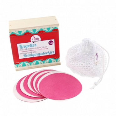 Dischete demachiante reutilizabile+saculet spalare - zero waste - set de 10 buc., Lamazuna