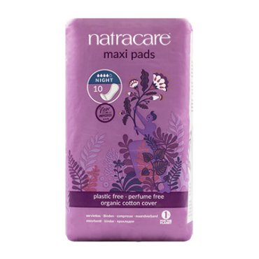 Absorbante bio maxi lungi fara aripioare de noapte (4 picaturi), Natracare, 10 buc