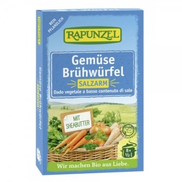 Oferta- Cuburi de supa de legume cu putina sare bio, 8buc, Rapunzel, 68g