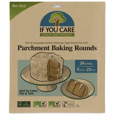 Hartie de copt rotunda, nealbita, fara clor, compostabila, If You Care, 24 buc