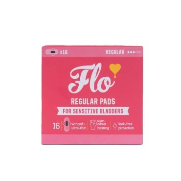 Absorbante normale cu aripioare, cu carbune activ pentru incontinenta urinara, 3 pic, Flo, 16 buc