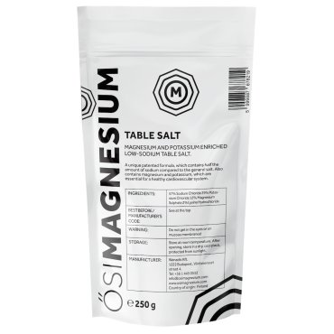 Sare de masa cu continut redus de sodiu, imbogatita cu magneziu, Osimagnesium, 250g