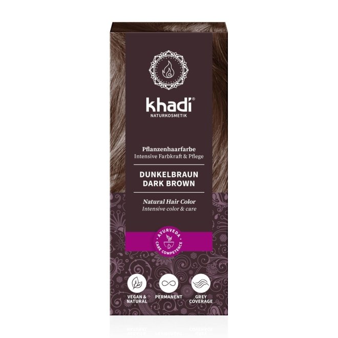 Vopsea Henna Khadi - Saten Inchis, 100 g