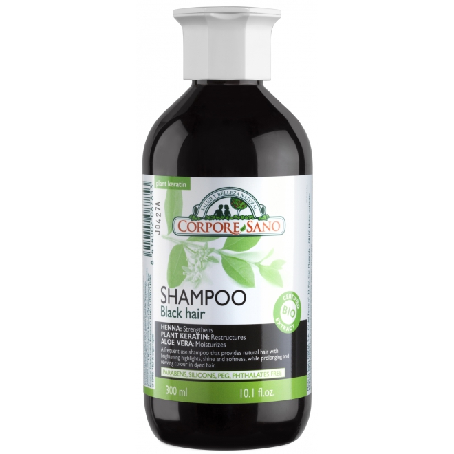 Sampon cu henna Corpore Sano pentru par brunet, 300 ml