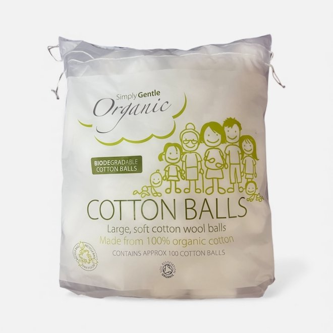 Bile de vata din bumbac organic, Simply Gentle Organic, 100 bucati