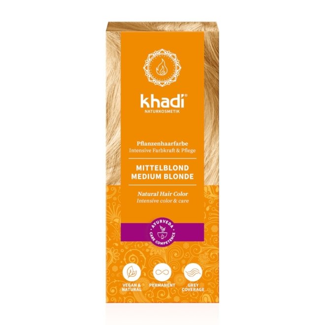 Vopsea henna Khadi - Blond Mediu (miere)