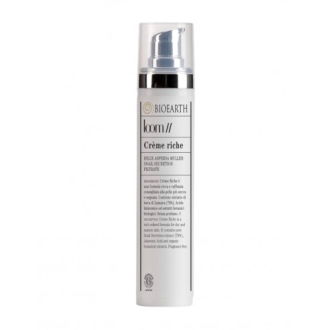 Crema de fata cu extract de melc, pentru ten uscat sau matur, Loom Rich Bioearth, 50ml 