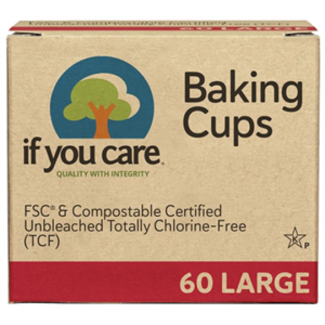 Hartie de copt briose nealbita, fara clor, compostabila, LARGE, If You Care, 60 buc