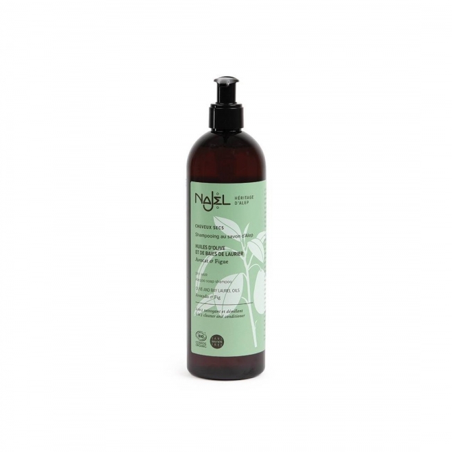 Sampon bio cu sapun de Alep, pentru par uscat, Najel, 500 ml