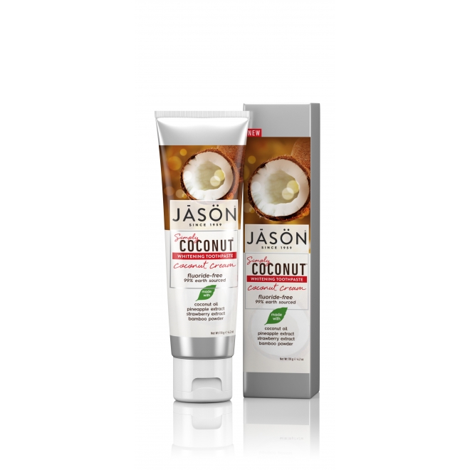 Pasta de dinti cu crema de cocos pentru albirea dintilor, Jason, 119 g