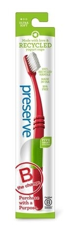 Periuta naturala de dinti Preserve pentru copii 8+ ani si adulti Medium, Jason, 1 buc