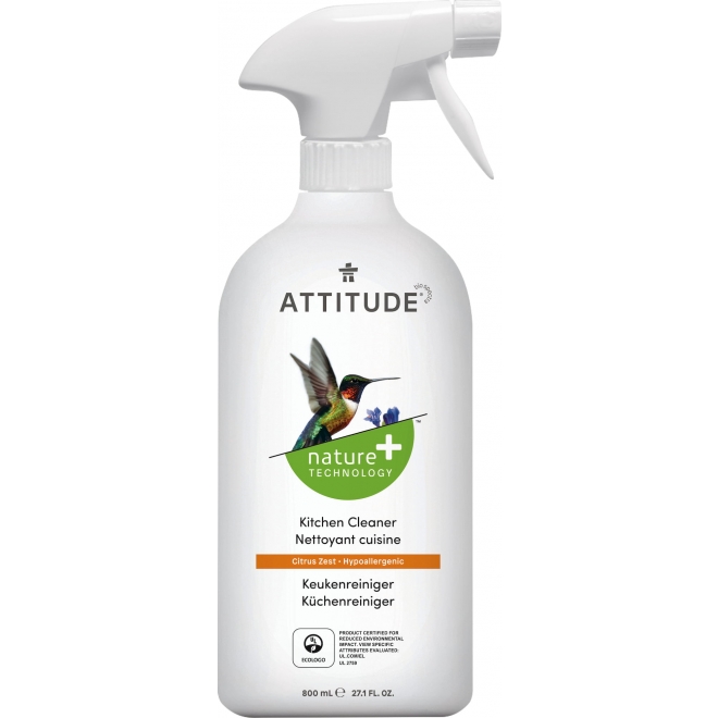 Solutie de curatat bucataria, cu coaja de citrice, Attitude, 800 ml