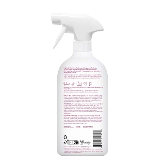 Solutie concentrata de indepartat petele de pe rufele copiilor, bebelusilor, fara miros, Attitude, 800 ml