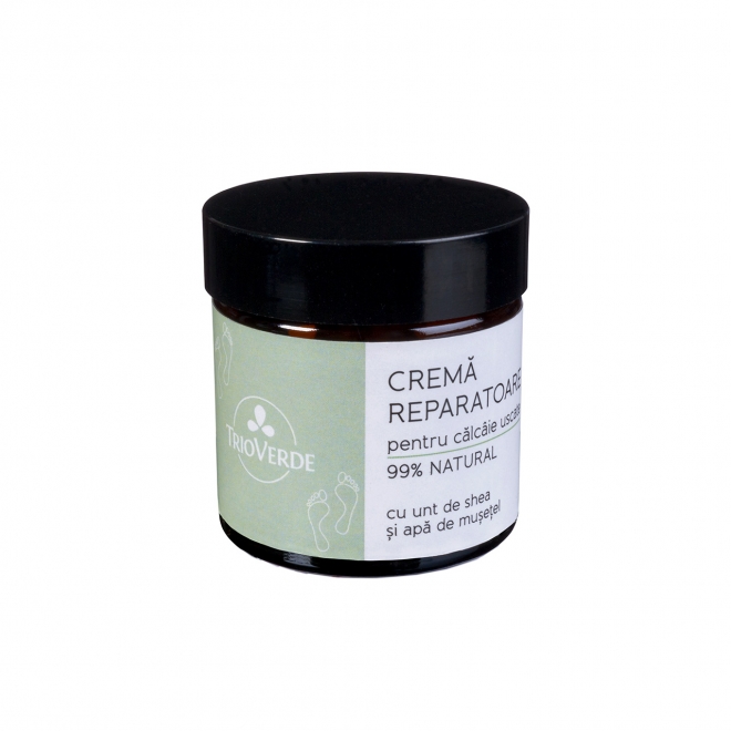 Crema reparatoare Trio Verde, pt.calcaie, cu unt de shea si apa de musetel, 60 ml