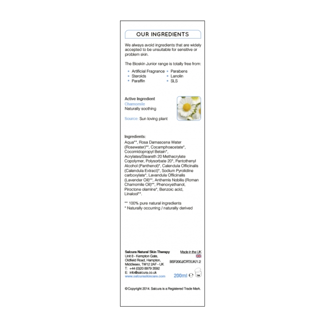 Gel de dus Bioskin Junior, fata si corp, pt bebelusi si copii, piele uscata cu eczeme, dermatite, Salcura, 200 ml