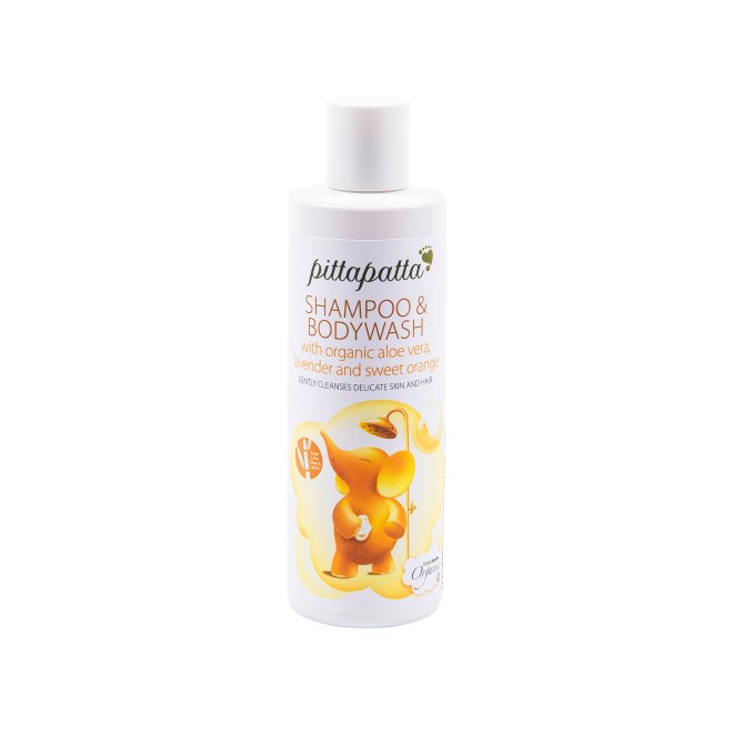 Oferta- Sampon si gel de dus Pittapatta cu aloe vera, lavanda si portocale dulci, Macdonald & Taylor, 200ml
