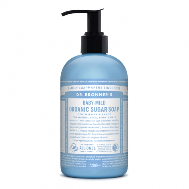 Sapun lichid Shikakai Inodor, pentru bebelusi si piele sensibila, Dr. Bronner, 355 ml