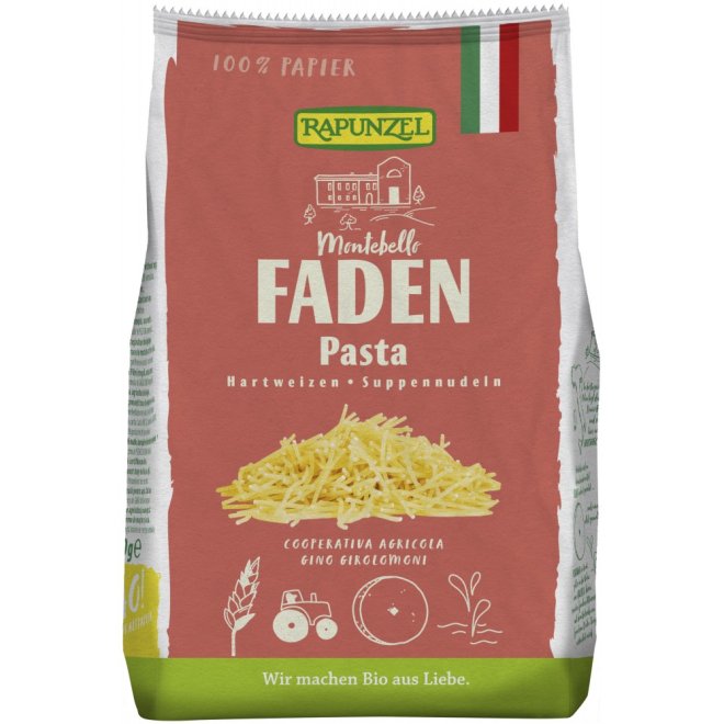 Paste Fidea bio Semola, Rapunzel, 250 g