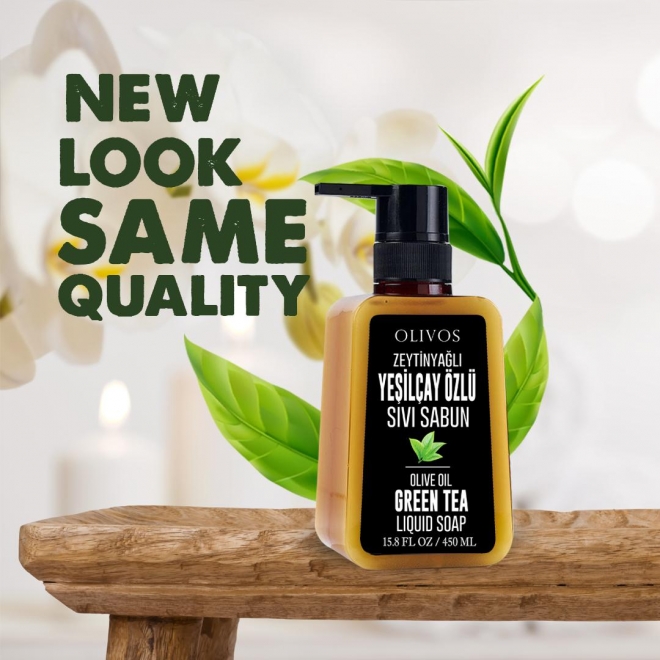 Sapun lichid calmant cu ulei de masline si ceai verde, Olivos, 450 ml