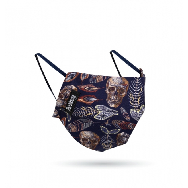 Masca de protectie din bumbac organic, pt adulti, DARK SKULL, The Masg