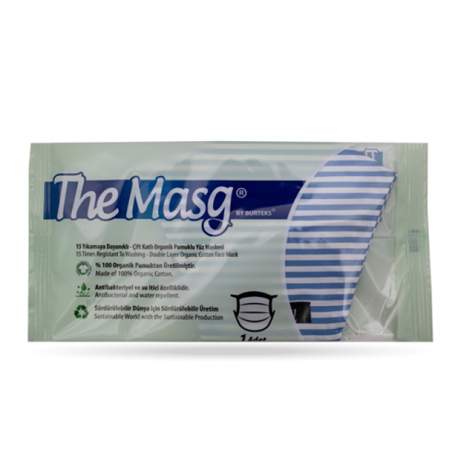 Masca de protectie din bumbac organic, pt adulti, DARK SKULL, The Masg
