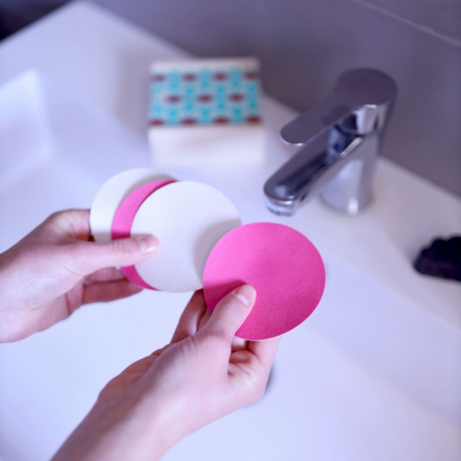 Dischete demachiante reutilizabile+saculet spalare - zero waste - set de 10 buc., Lamazuna