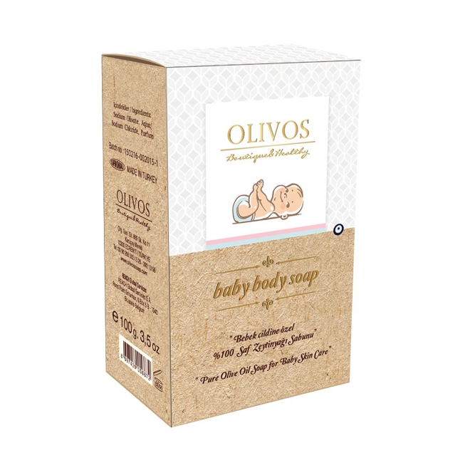 Sapun natural pentru bebelusi cu ulei de masline 100%, Olivos, 100 g