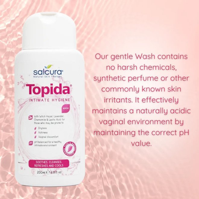 Gel igiena intima Topida, pentru disconfort vaginal, reglare pH, Salcura, 200ml