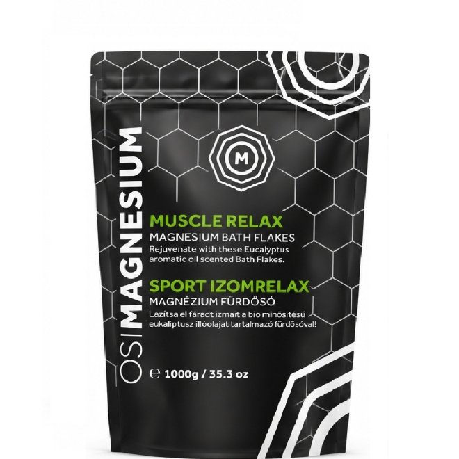 Fulgi de baie Muscle Relax cu magneziu si eucalipt, OsiMagnesium, 1000 g